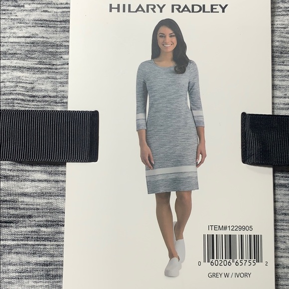 NWT Hilary Radley Gray and White knee-length Dress - Picture 4 of 4
